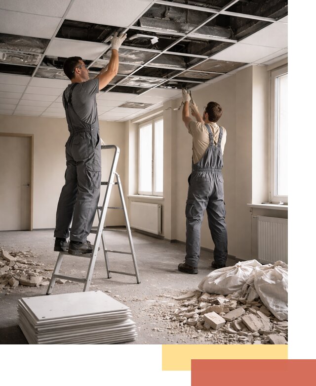 Демонтаж потолков Армстронг профессионально в Ревде