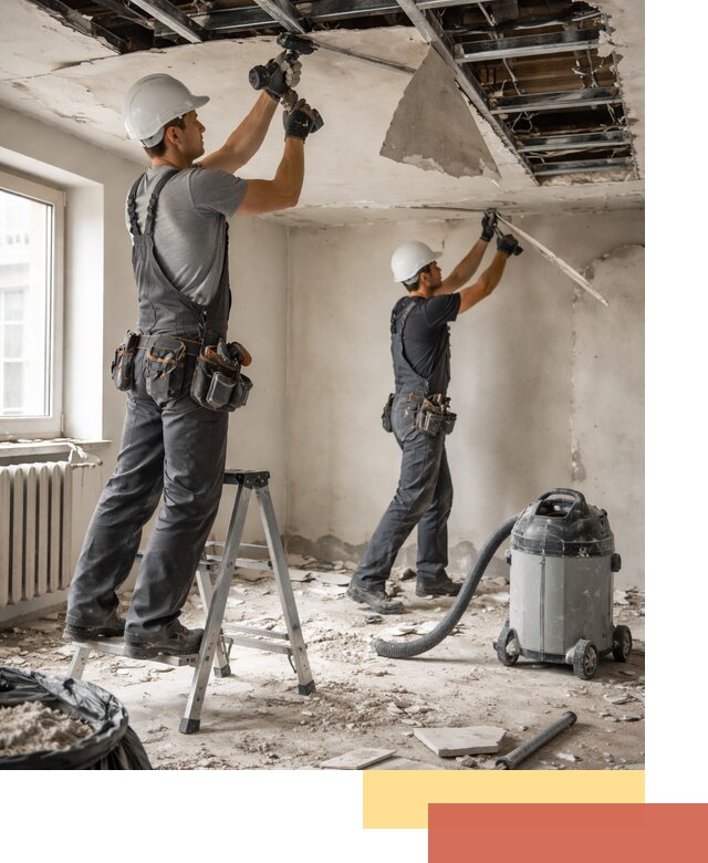 Демонтаж гипсокартонного потолка в Ревде быстро и аккуратно