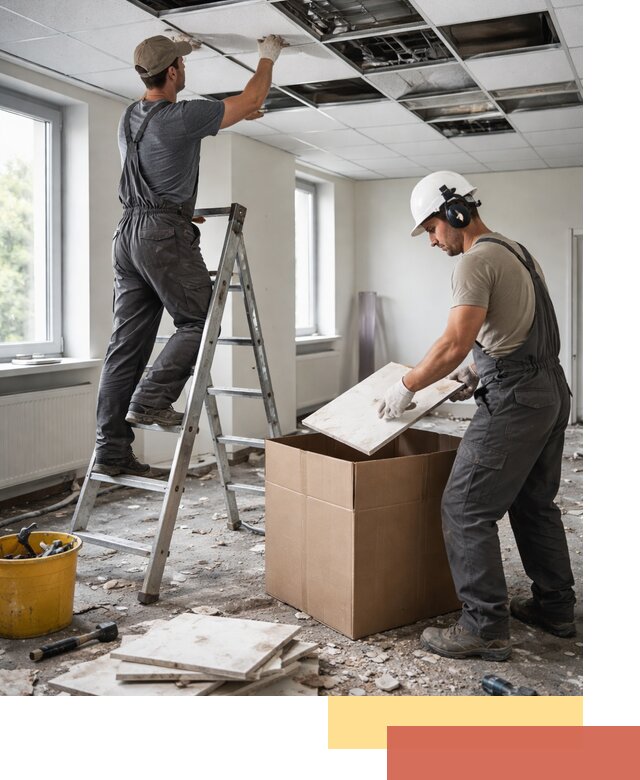 Демонтаж потолочной плитки в Ревде быстро и аккуратно