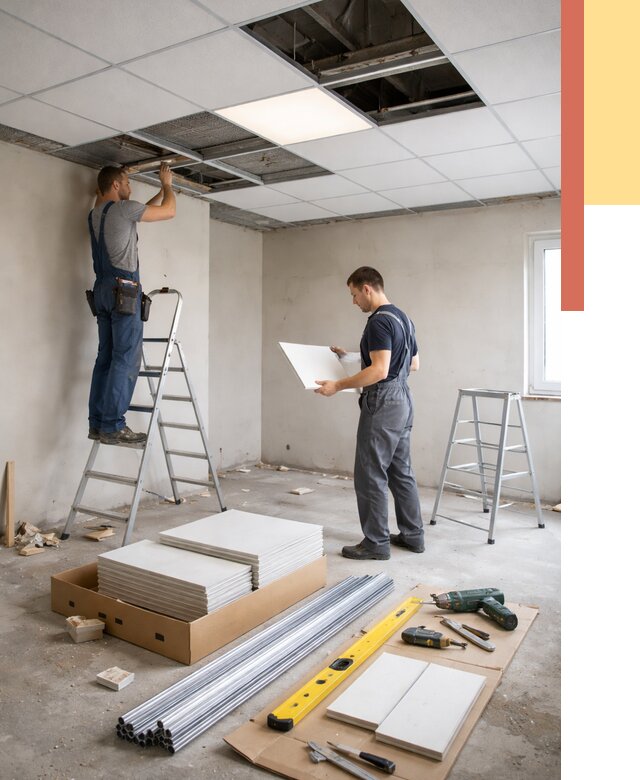 Монтаж потолка армстронг в Ревде от 4761 руб/м2 — быстрая установка под ключ | ОТДЕЛОЧНИК-Рвд