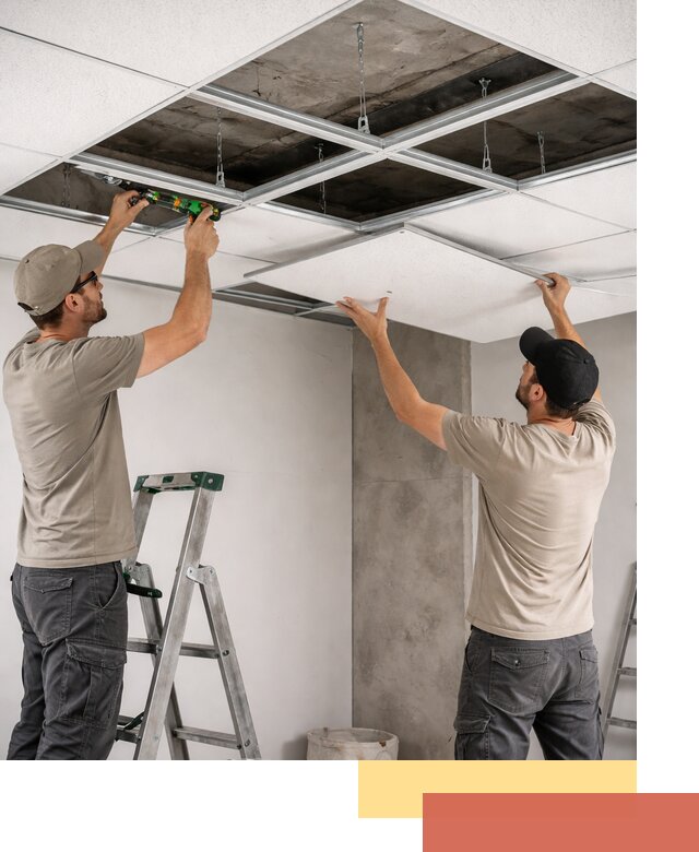 Монтаж потолка Армстронг под ключ в Ревде