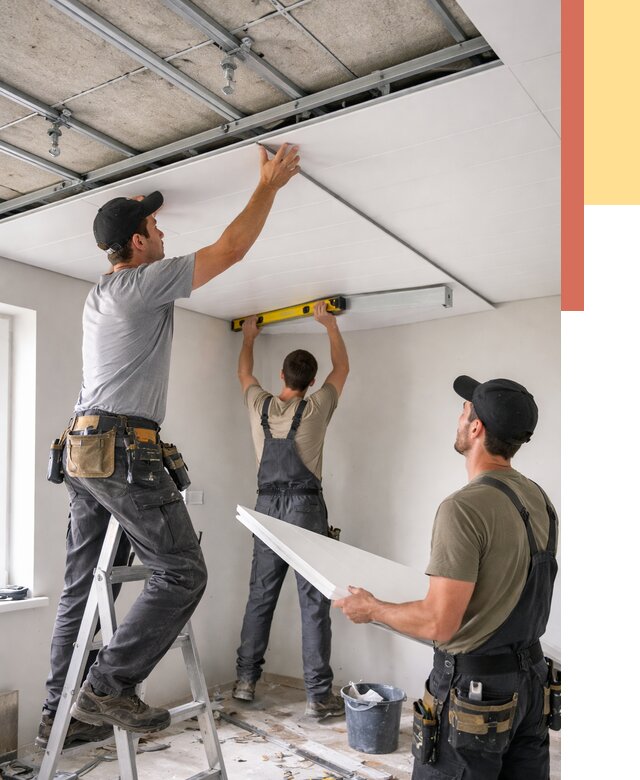 Монтаж потолка из ПВХ панелей в Ревде от 3703 руб./м2 — быстро и недорого | ОТДЕЛОЧНИК-Рвд