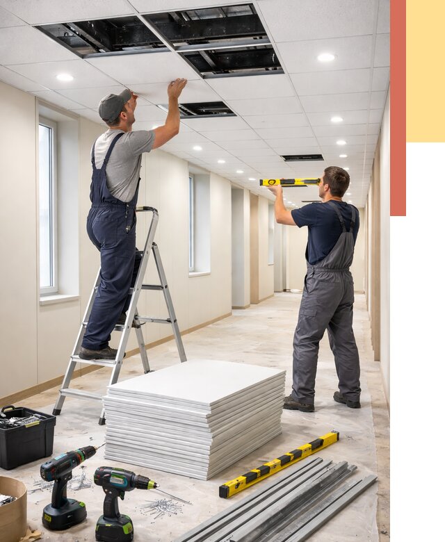 Ремонт потолка Армстронг в Ревде от 4761 руб. — быстро и недорого | ОТДЕЛОЧНИК-Рвд