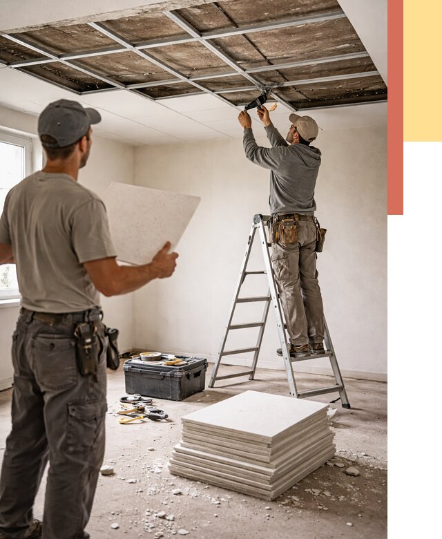Замена плит подвесного потолка в Ревде от 1851 руб. быстро и недорого | ОТДЕЛОЧНИК-Рвд