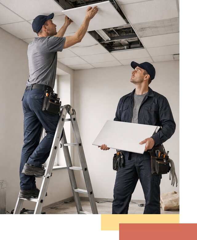 Обслуживание подвесного потолка в Ревде — ремонт и чистка