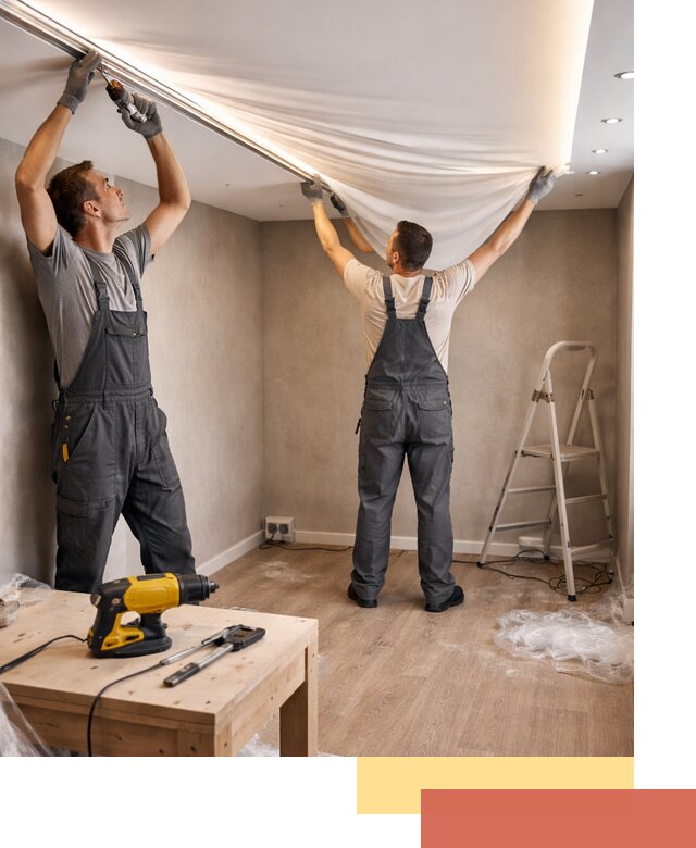 Монтаж натяжного потолка с подсветкой в Ревде цена и сроки