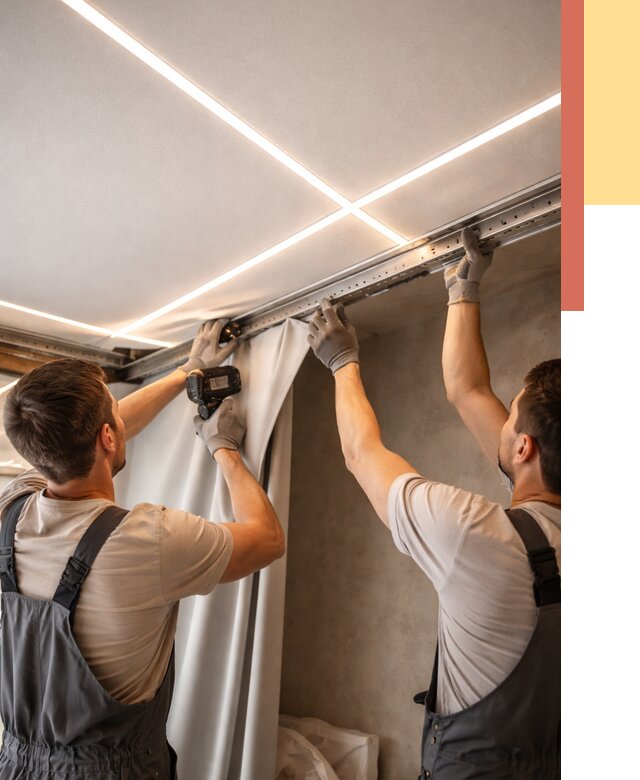 Монтаж натяжного потолка со световыми линиями в Ревде от 1269 руб. | ОТДЕЛОЧНИК-Рвд