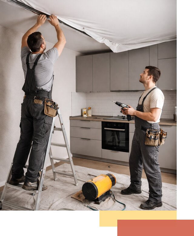 Монтаж натяжного потолка на кухне в Ревде