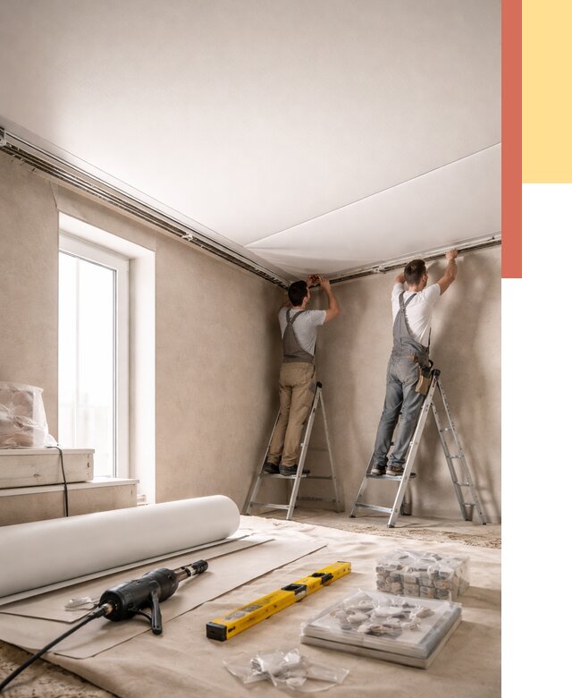 Монтаж натяжного потолка в спальне в Ревде от 4020 руб. под ключ | ОТДЕЛОЧНИК-Рвд