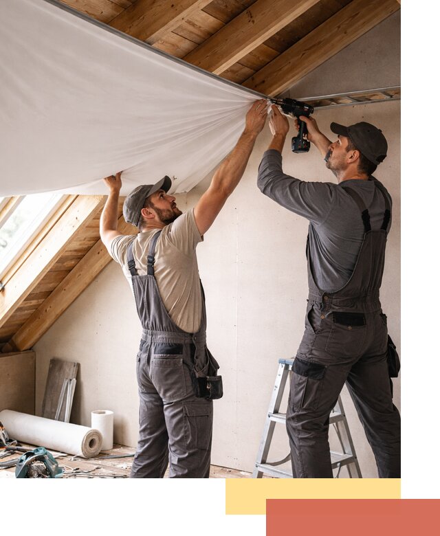 Монтаж натяжного потолка в мансарде в Ревде