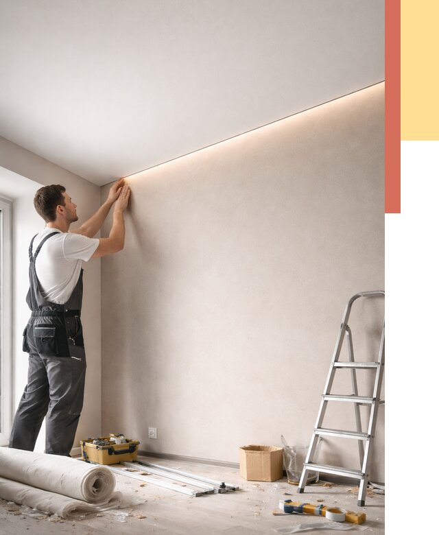 Теневые натяжные потолки в Ревде от 8675 руб. под ключ | ОТДЕЛОЧНИК-Рвд