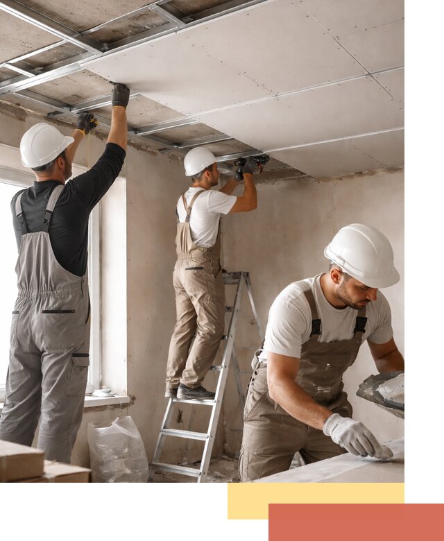 Одноуровневый потолок из гипсокартона в Ревде — монтаж и отделка