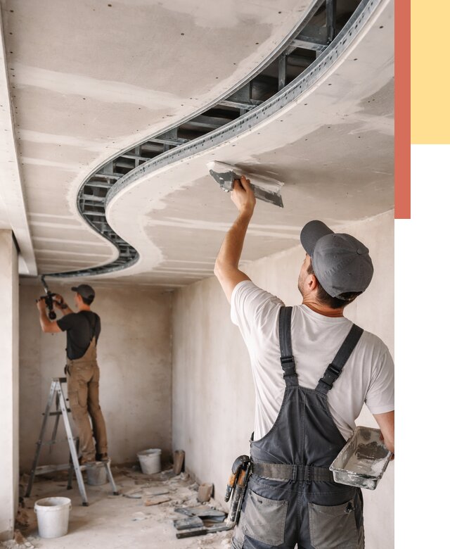 Криволинейный потолок из гипсокартона в Ревде от 2222 руб./м2 | ОТДЕЛОЧНИК-Рвд