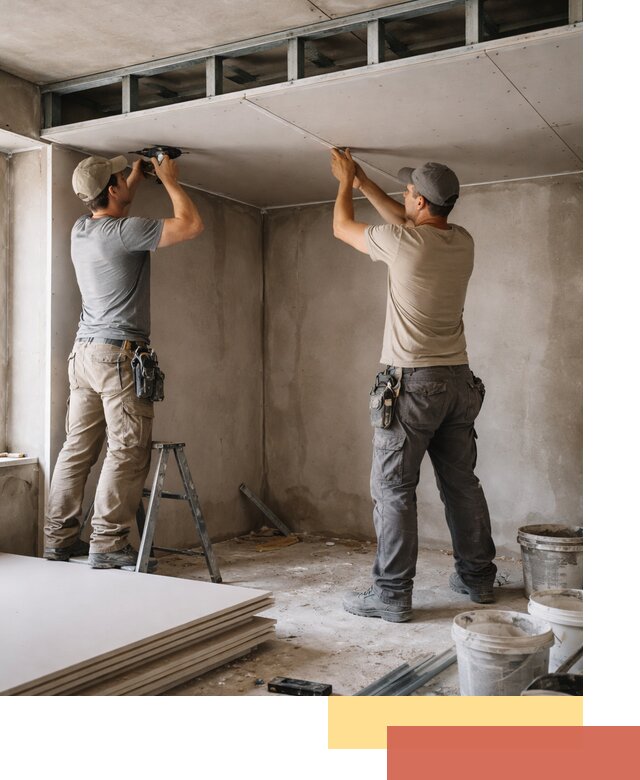 Короб из гипсокартона на потолке под ключ в Ревде