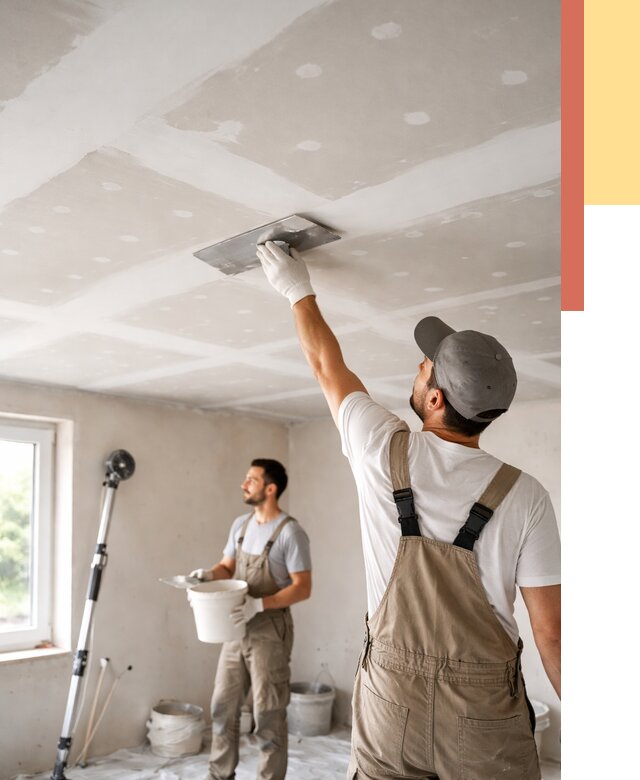 Шпаклевка потолка из гипсокартона в Ревде от 3385 руб./м2 — услуги под ключ | ОТДЕЛОЧНИК-Рвд