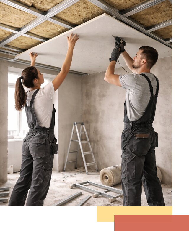 Звукоизоляция потолка из ГКЛ в Ревде профессионально и надежно