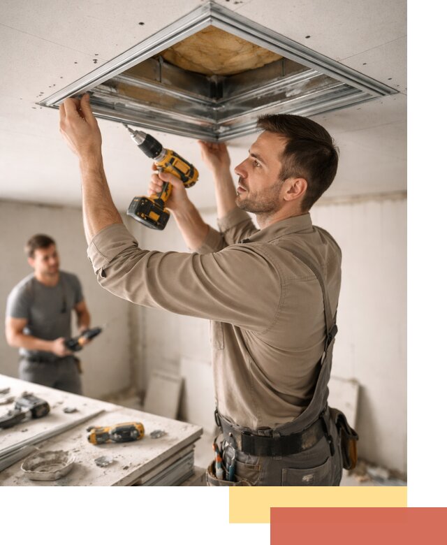 Монтаж люка в потолок из ГКЛ в Ревде