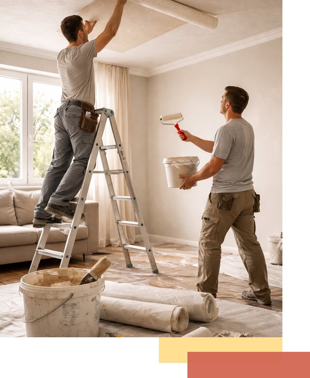 Поклейка обоев на потолок в Ревде — качественно и быстро