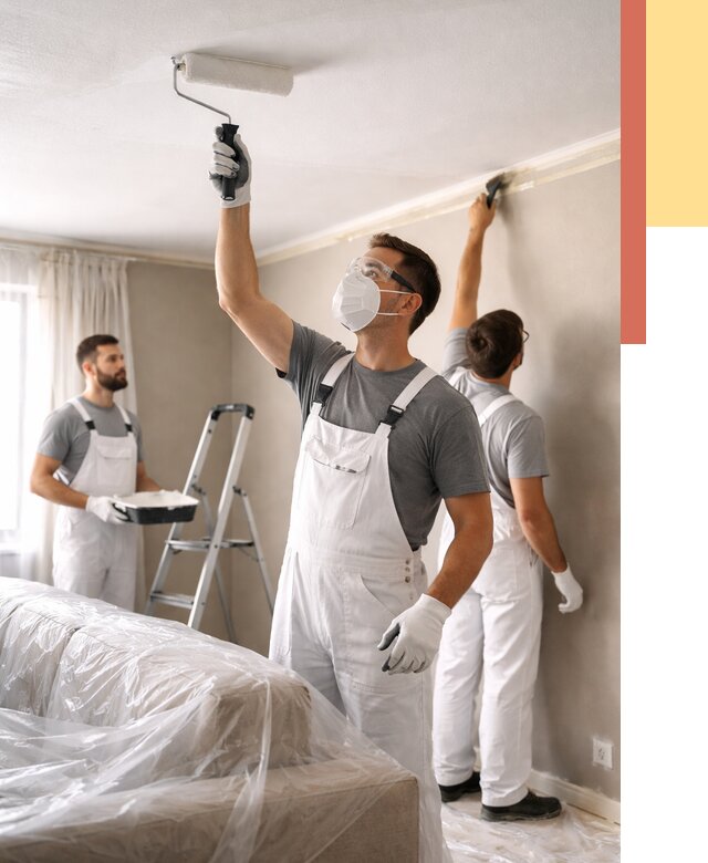 Покраска потолка водоэмельсионной краской в Ревде от 2327 руб/м² — услуги под ключ | ОТДЕЛОЧНИК-Рвд