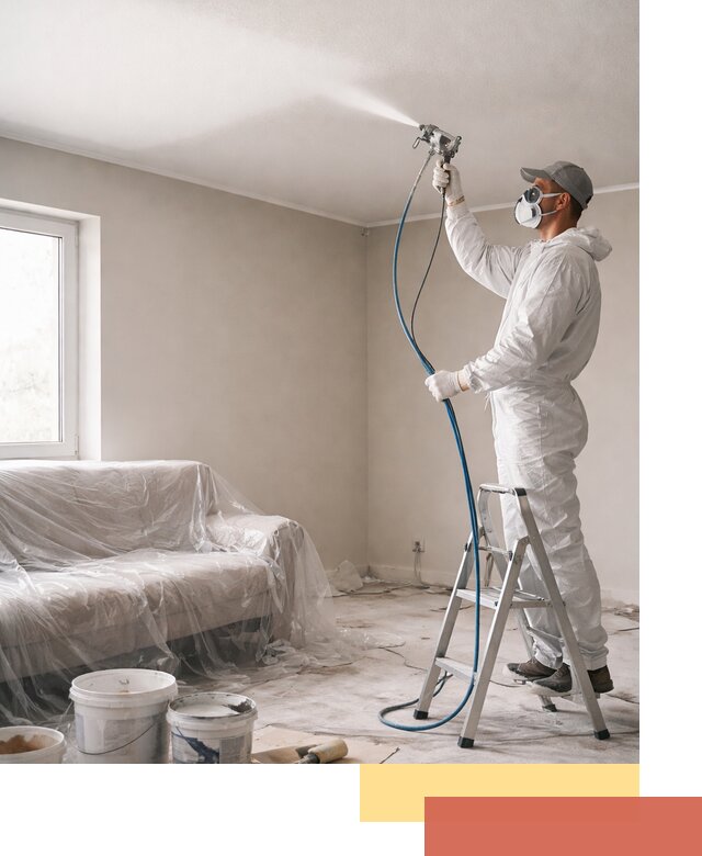 Покраска потолка краскопультом в Ревде быстро и качественно