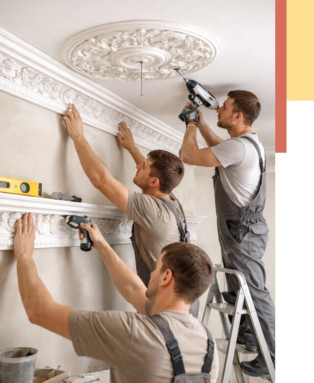 Монтаж лепнины на потолок в Ревде от 3385 руб. быстро и недорого | ОТДЕЛОЧНИК-Рвд