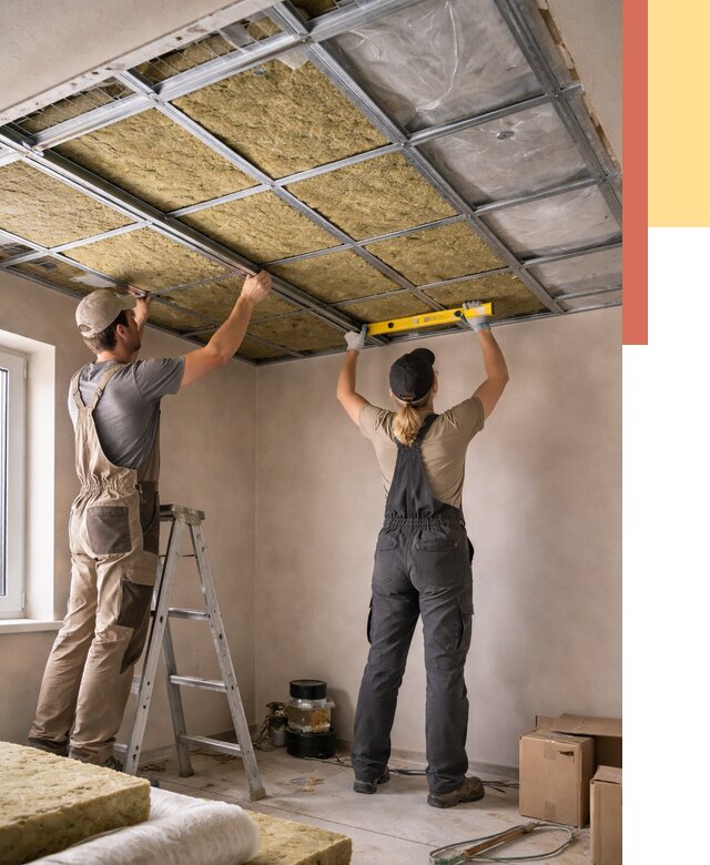 Шумоизоляция потолка в Ревде от 1322 руб. под ключ — услуги ОТДЕЛОЧНИК-Рвд