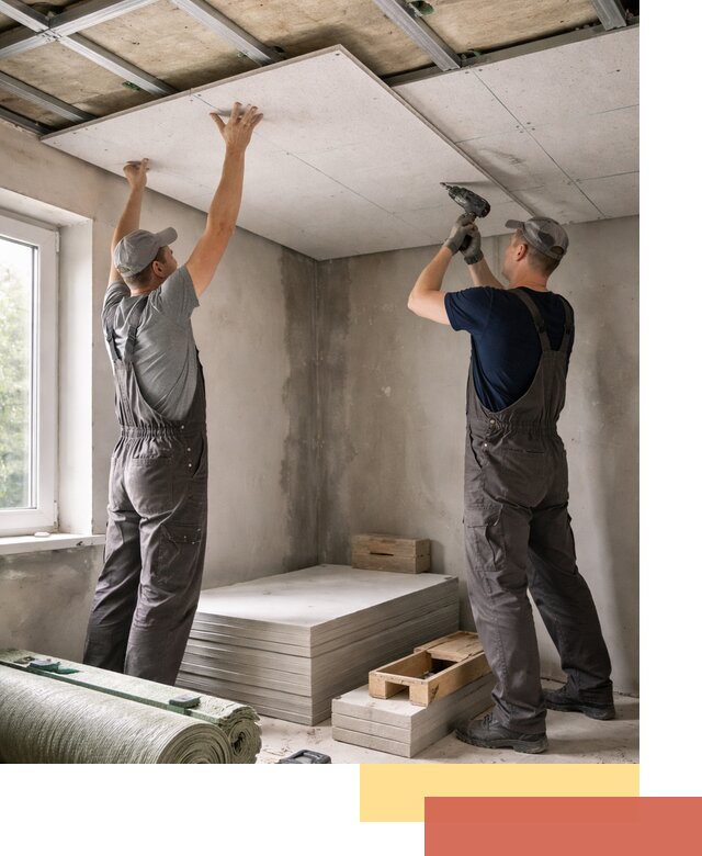 Шумоизоляция потолка панелями ЗИПС в Ревде